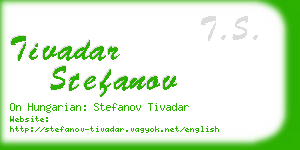 tivadar stefanov business card